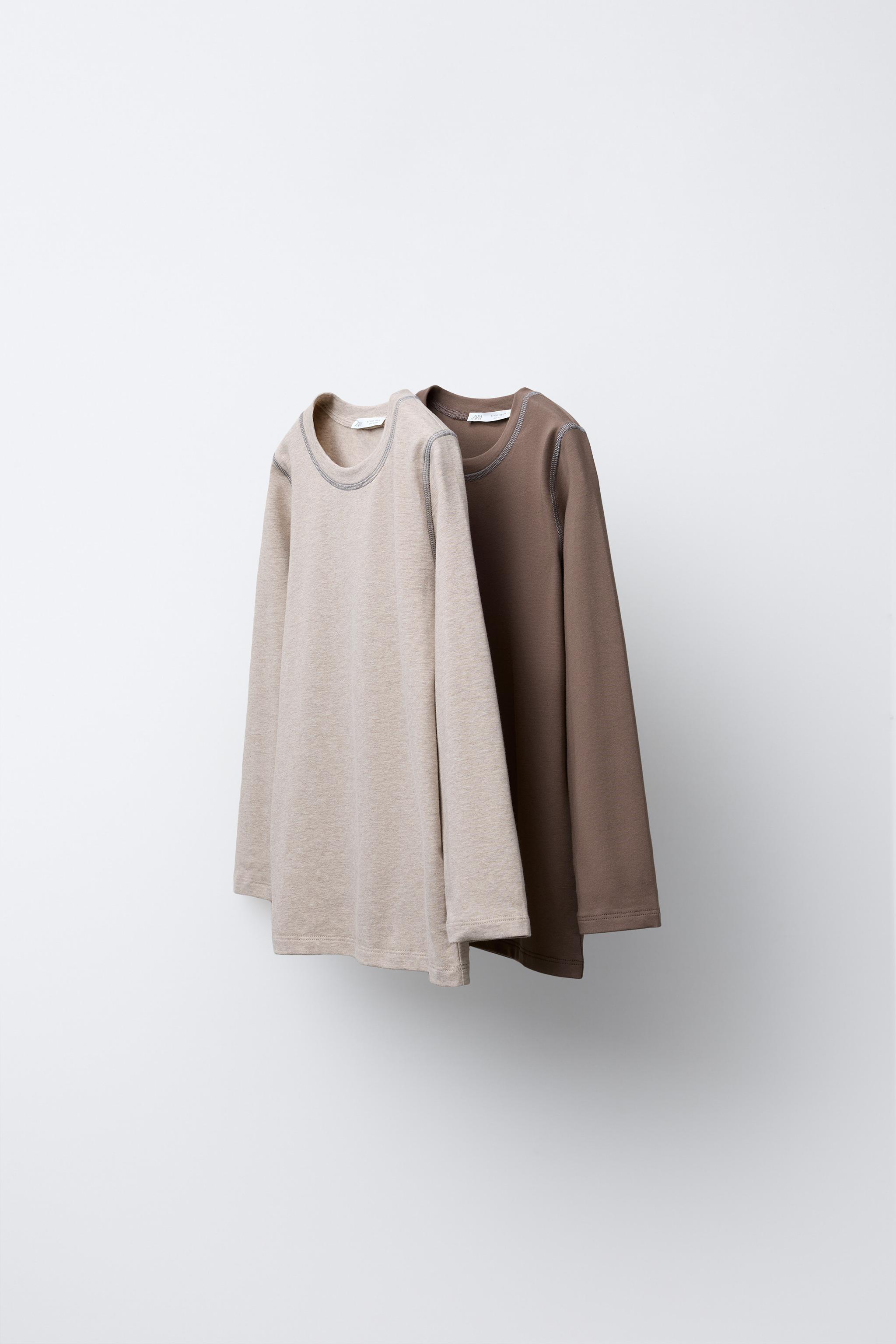 TWO-PACK OF CONTRAST OVERLOCK T-SHIRTS